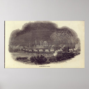 Poster Illuminations de Cologne, le 23 août 1845