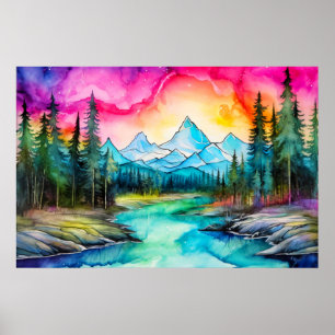 Poster Illuminer le ciel nocturne après la nuit noire