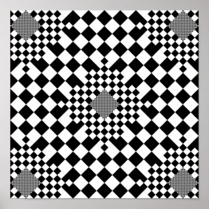 Poster Illusion À damiers par Kenneth Yoncich