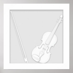 Poster Illusion de découpe de papier violet et fond blanc