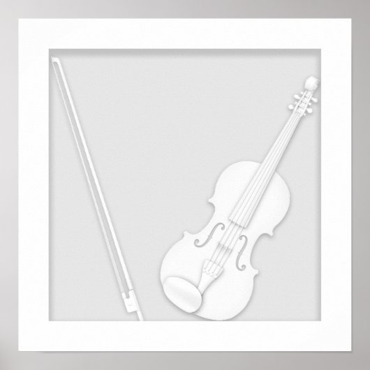 Poster Illusion de découpe de papier violet et fond blanc (Devant)