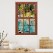 Poster Illusion de fausse fenêtre de la lagune bleue (Cuisine)