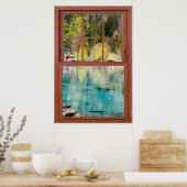 Poster Illusion de fausse fenêtre de la lagune bleue (Cuisine)