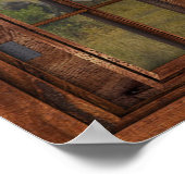 Poster Illusion de fausse fenêtre - Eléphants africains (Coin)