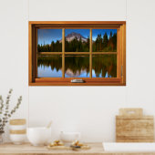 Poster Illusion de fausse fenêtre - Réflexion de la monta (Cuisine)