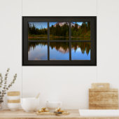 Poster Illusion de la fausse fenêtre du lac Mountain (Cuisine)