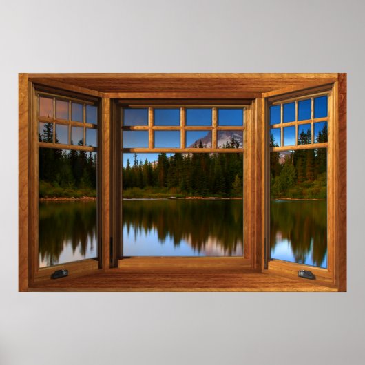 Poster Illusion de la fausse fenêtre du lac Mountain (Devant)