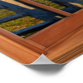 Poster Illusion de la fenêtre à quatre volets en bois ave (Coin)