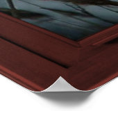 Poster Illusion de la fenêtre Faux en bois de cerisier -  (Coin)