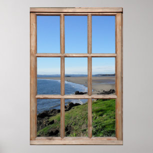 Poster Illusion de vue sur la plage à partir d'une fausse