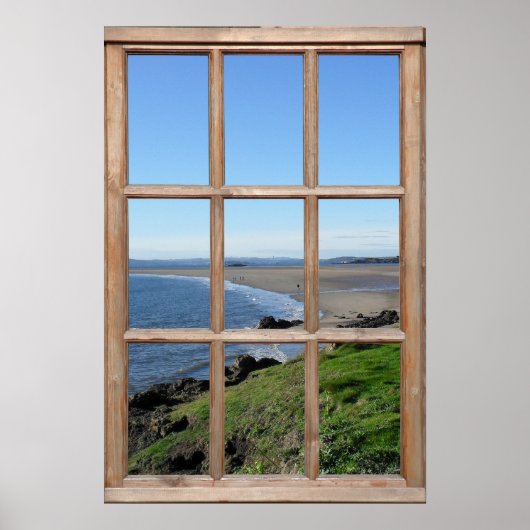 Poster Illusion de vue sur la plage à partir d'une fausse (Devant)