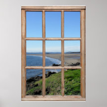Illusion de vue sur la plage depuis une fausse fen