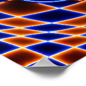 Poster Illusion d'optique étoile vortex néon – Bleu Orang (Coin)