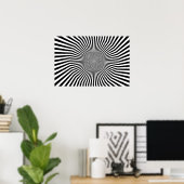 Poster Illusion d'optique tordue noire et blanche (Bureau à domicile)