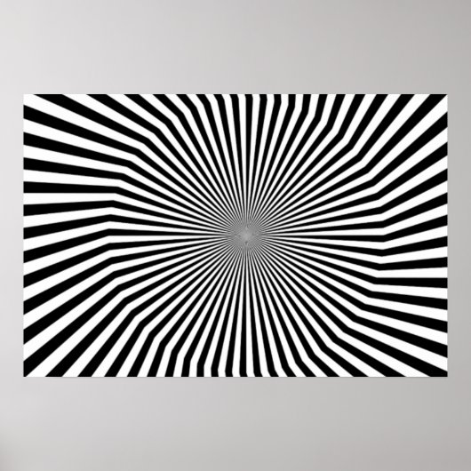Poster Illusion d'optique tordue noire et blanche (Devant)