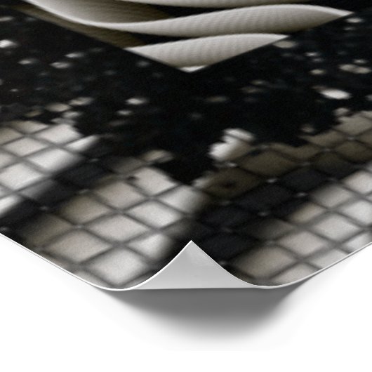 Poster Illusion optique 3D EXO-Skeleton (Coin)