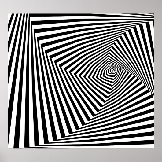 Poster Illusion optique : Abstraite géométrique rayée. (Devant)