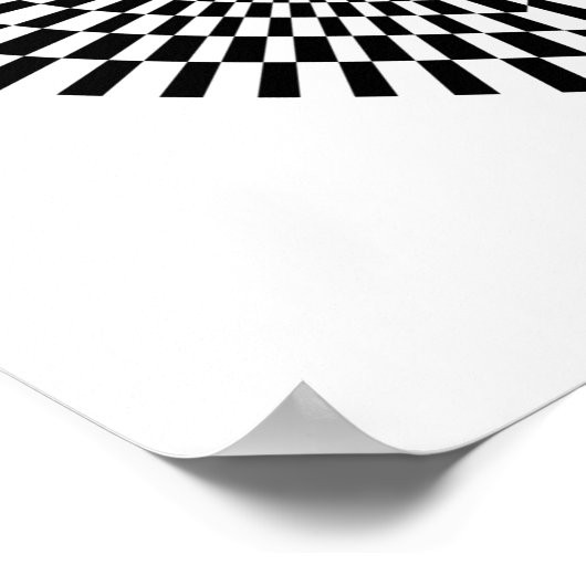 Poster Illusion optique Coeur noir et blanc Checker (Coin)