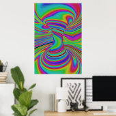 Poster illusion optique colorée (Bureau à domicile)