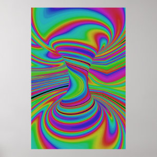 Poster illusion optique colorée