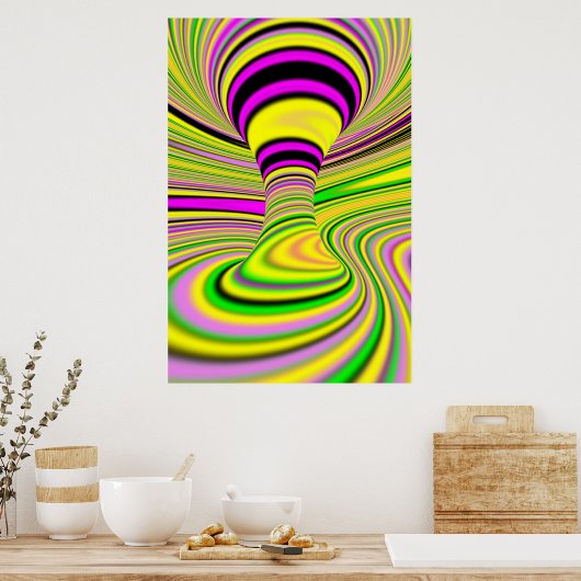 Poster illusion optique colorée (Cuisine)