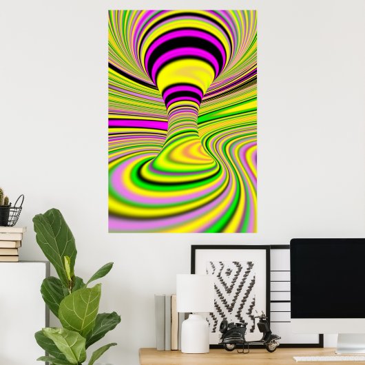 Poster illusion optique colorée (Bureau à domicile)