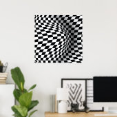 Poster Illusion optique d'art noir blanc imprimé abstrait (Bureau à domicile)