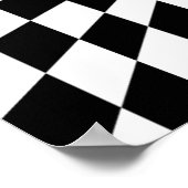 Poster Illusion optique de l'échiquier noir et blanc (Coin)