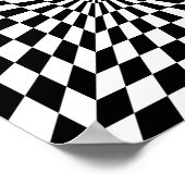 Poster Illusion optique de l'échiquier noir et blanc (Coin)