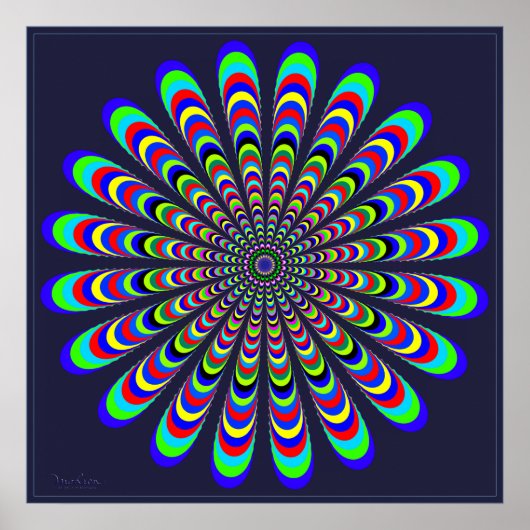 Poster Illusion optique de l'hélice à fleurs (Devant)
