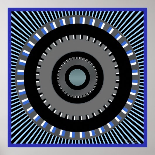 Poster Illusion optique des engrenages pivotants (Devant)