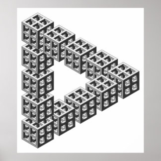 Poster Illusion optique du triangle impossible