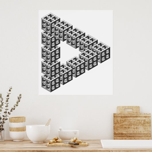 Poster Illusion optique du triangle impossible (Cuisine)