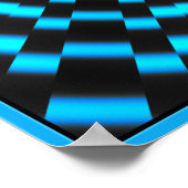 Poster Illusion optique du tunnel à temps bleu (Coin)