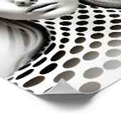 Poster Illusion Optique Femme De Mode Noir Et Blanc (Coin)