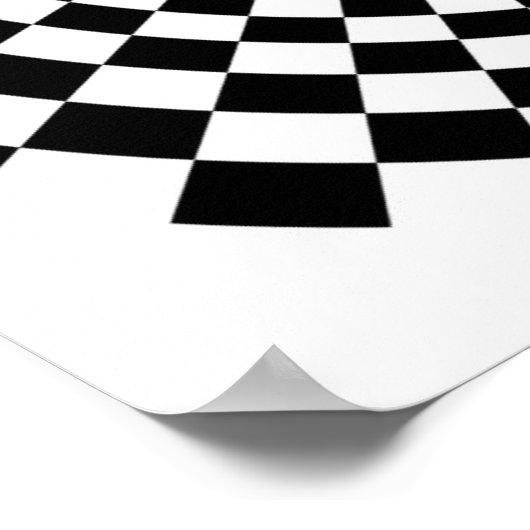 Poster Illusion optique Fleur B&W (Coin)