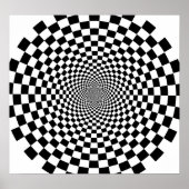 Poster Illusion optique Fleur B&W (Devant)