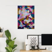 Poster Illusion optique géométrique Triangles Art graphiq (Bureau à domicile)