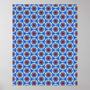 Poster Illusion optique hexagonale
