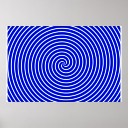 Poster Illusion Optique Hypno Blue (Devant)