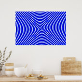 Poster Illusion Optique Hypno Blue (Cuisine)