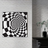Poster Illusion optique moderne Noir et blanc