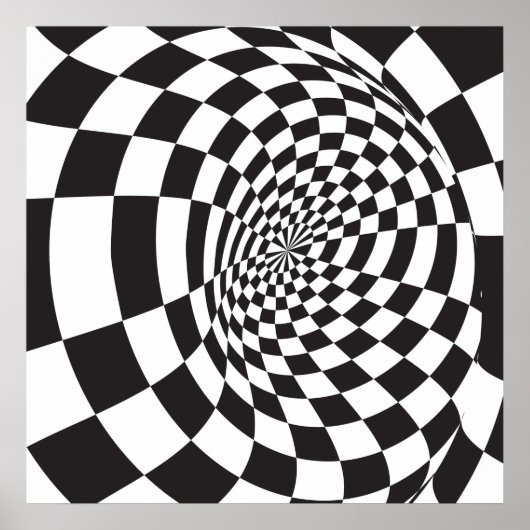 Poster Illusion optique moderne Noir et blanc (Devant)