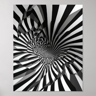 Poster Illusion optique Mur Abstrait avec géométrie