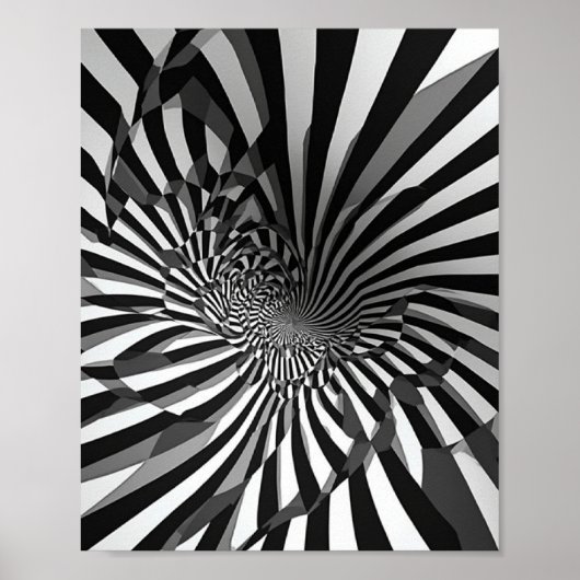 Poster Illusion optique Mur Abstrait avec géométrie (Devant)