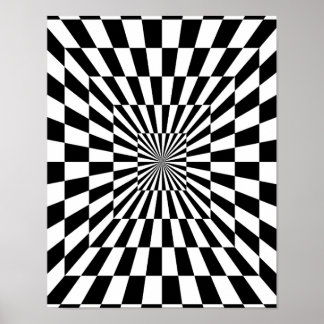 Poster Illusion optique noire et blanche