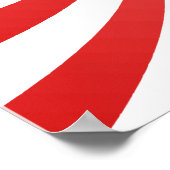 Poster Illusion optique rouge et blanche (Coin)