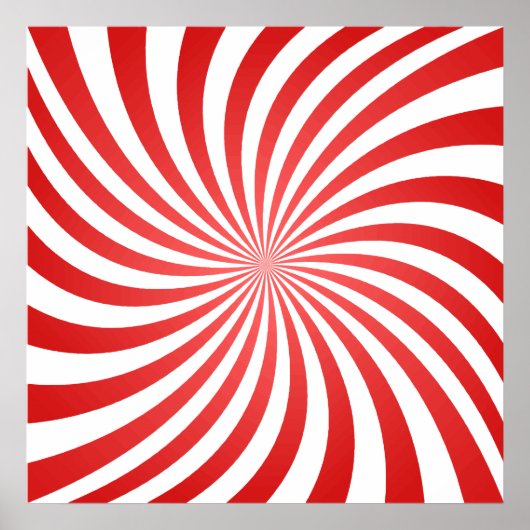 Poster Illusion optique rouge et blanche (Devant)