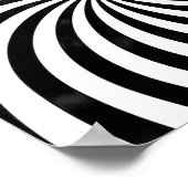 Poster Illusion optique spirale noire et blanche (Coin)