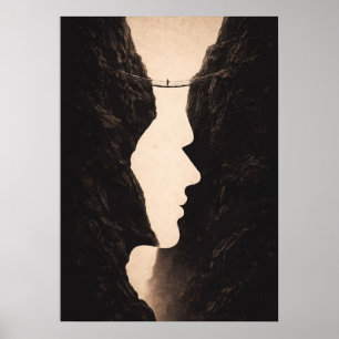 Poster Illusion optique stoïque, Art abstrait, Falaises,